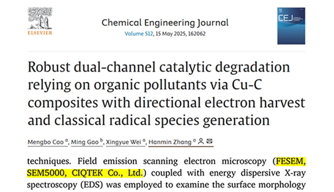 CIQTEK SEM Microscopy Unveils Cu-C Nanospheres to Overcome Catalyst Deactivation in Wastewater Treatment